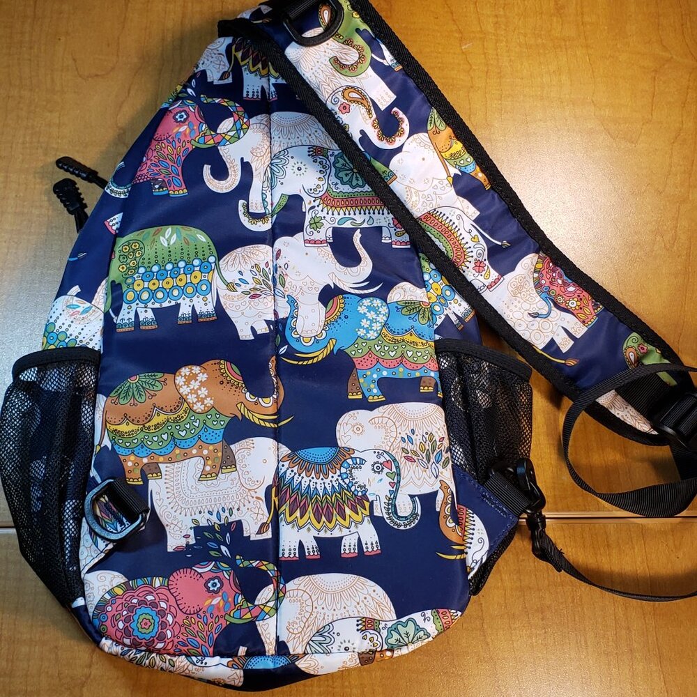 Mosiso Sling Crossbody Bag, Cute Elephant Print - Picture 2 of 13